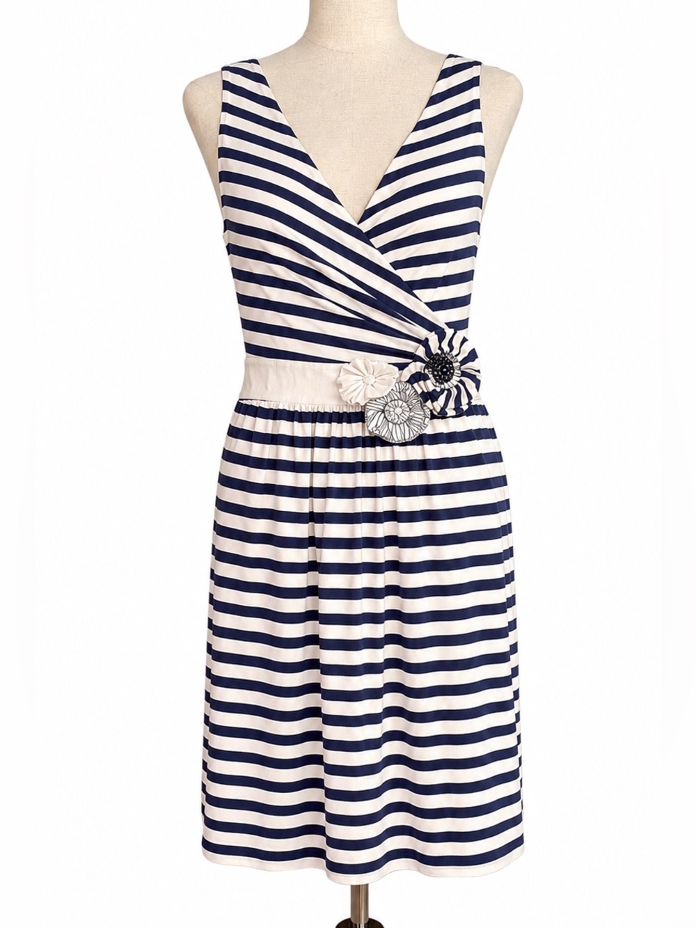 Anthropologie Little Yellow Button Dress Nautical Coastal Sailor Resort Preppy M